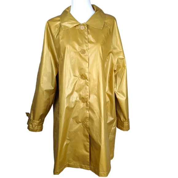 SERBIN - Sport Women's Trench Coat Rain Jacket Gold/yellow size Large - Picture 1 of 10